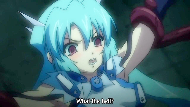 Group of teen hentai girls are bound up by tentacles and double fucked