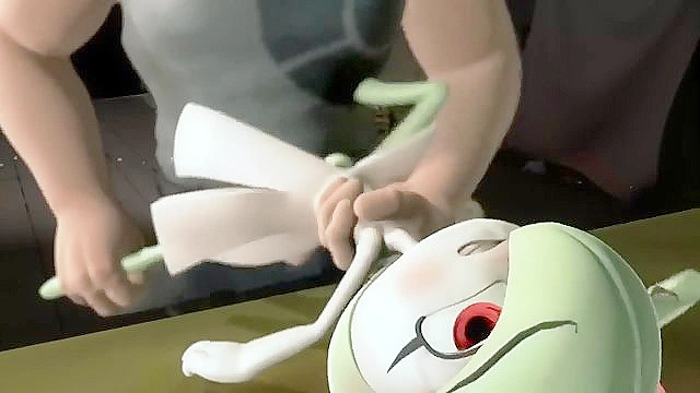 Pokemon trainer gives a rough fucking to one of his pokemon