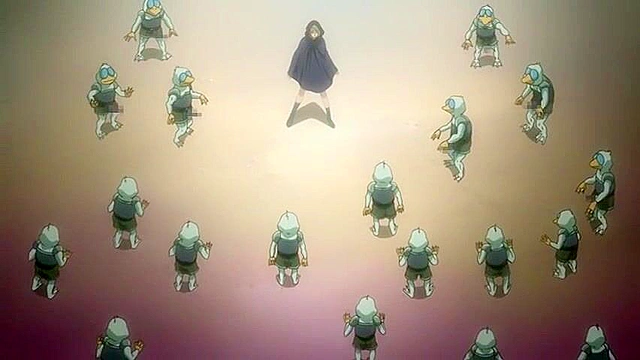 Busty blonde human gets gangbanged by duck aliens with boners