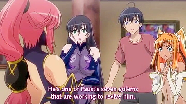 Busty pregnant girl is penetrated in her pussy and ass by tentacles