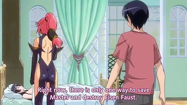 Busty pregnant girl is penetrated in her pussy and ass by tentacles