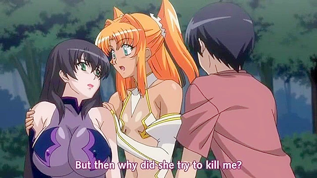 Busty pregnant girl is penetrated in her pussy and ass by tentacles