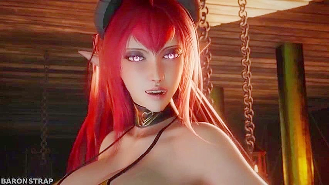 Succubus dominates an Elf making her lick her demon pussy