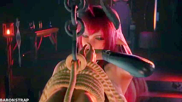 Succubus dominates an Elf making her lick her demon pussy