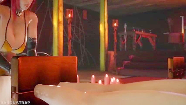 Succubus dominates an Elf making her lick her demon pussy