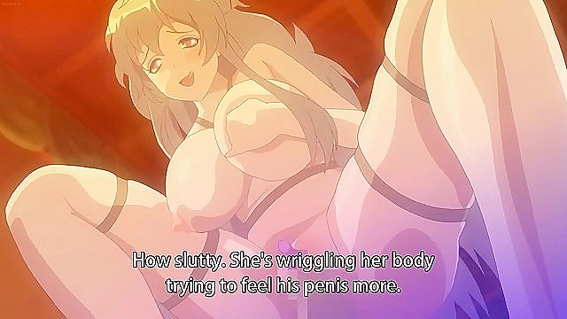 Obscene Plot 2 - Slutty anime slave is tied up, ball gagged, blindfolded till huge cumshots