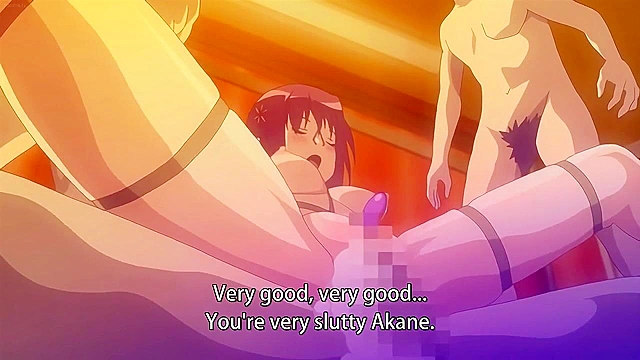 Obscene Plot 2 - Slutty anime slave is tied up, ball gagged, blindfolded till huge cumshots