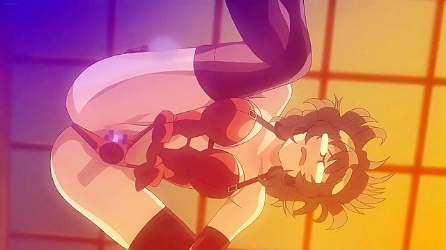 Obscene Plot 2 - Slutty anime slave is tied up, ball gagged, blindfolded till huge cumshots