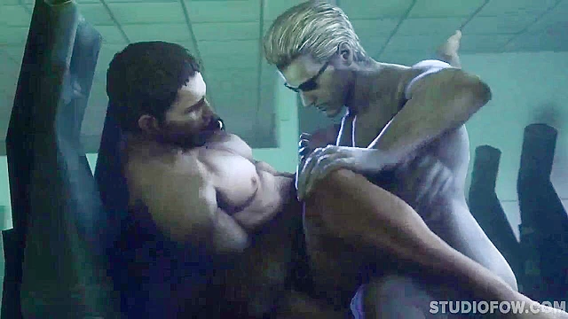 Studs of Resident Evil have hardcore gay anal sex