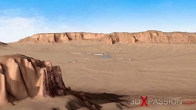 Sci-Fi female android fucks a girl in her mouth hole