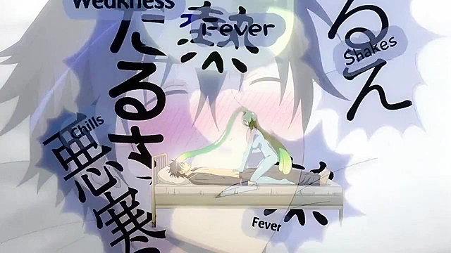 Dude gets sick and his harem hoes use their boobies to make him better