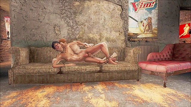 Fallout 4 - Ebony Ladyboy sucks dick and gets ass pounded