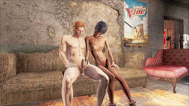 Fallout 4 - Ebony Ladyboy sucks dick and gets ass pounded