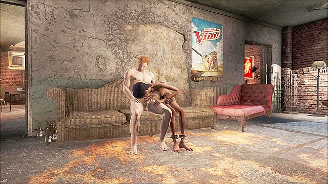 Fallout 4 - Ebony Ladyboy sucks dick and gets ass pounded