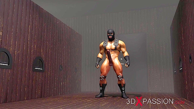 Rough 3d animated anal sex in gloryhole room with a hot trans girl