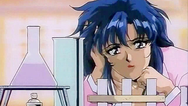 Female demon monster uses her hair to bind and fuck busty anime girl