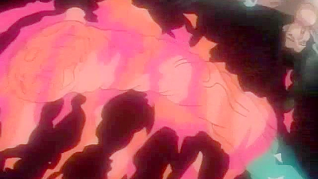 Female demon monster uses her hair to bind and fuck busty anime girl