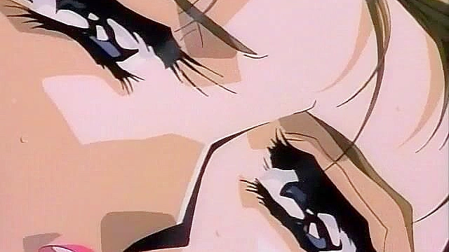 Female demon monster uses her hair to bind and fuck busty anime girl