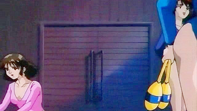 Female demon monster uses her hair to bind and fuck busty anime girl