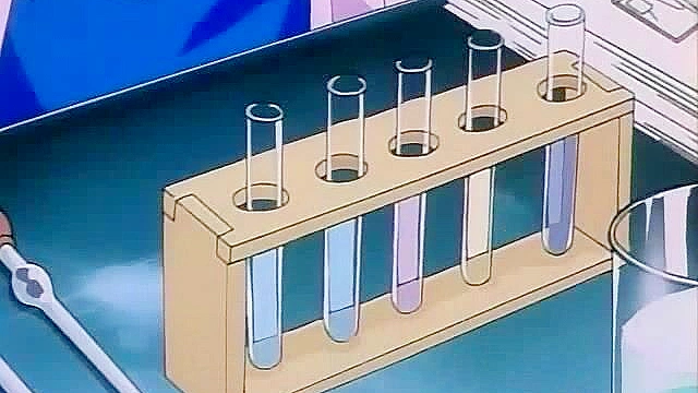 Female demon monster uses her hair to bind and fuck busty anime girl