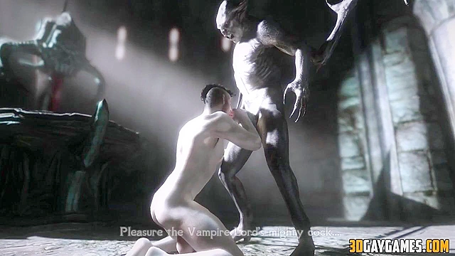 Vampire fucks gay human in the ass roughly