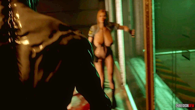 Policewoman Tina Armstrong gets double penetrated by zombies with big 3d cocks