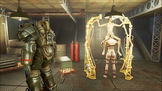 Fallout 4 dude gets he ass pegged by blonde with a strapon