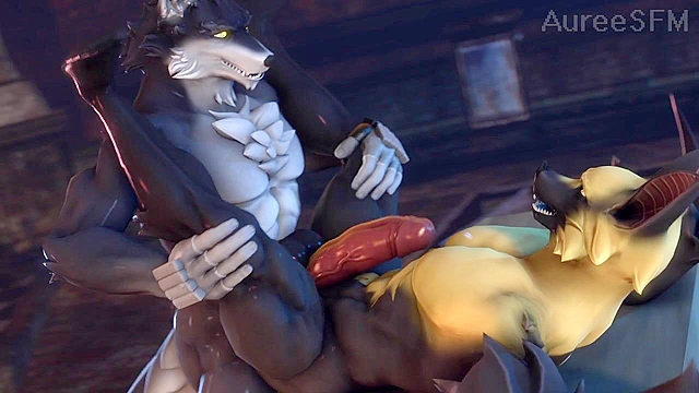 Werewolf Fucks Gay Vampire Dogman in Ass - Furry SFM