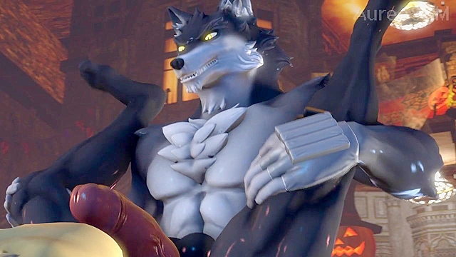 Werewolf Fucks Gay Vampire Dogman in Ass - Furry SFM