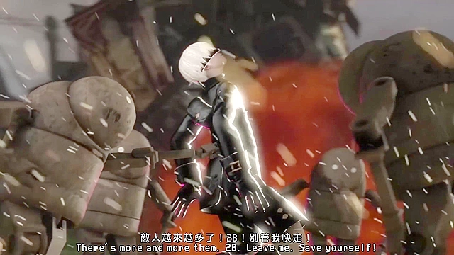 NieR Automata 1&2- 2B is captured and roughly gangbanged