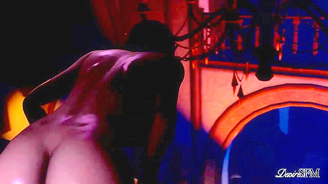 Triss Merigold rails Yennefer's pussy from the back with her big futa cock