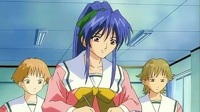 Shusaku Liberty 2 - Crazy anime lesbians have a 3some fuck with strapons