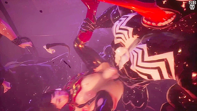 Spiderman gets his ass fucked hard by Venom in 3d Cartoon