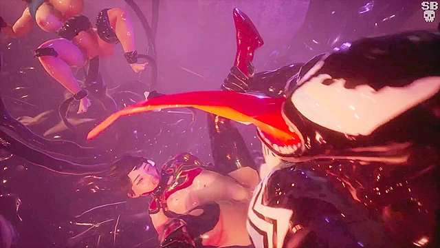 Spiderman gets his ass fucked hard by Venom in 3d Cartoon