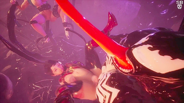 Spiderman gets his ass fucked hard by Venom in 3d Cartoon