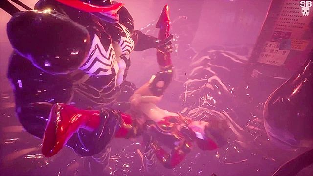 Spiderman gets his ass fucked hard by Venom in 3d Cartoon