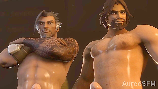 Hanzo and McCree fuck Genji - Overwatch gay 3some