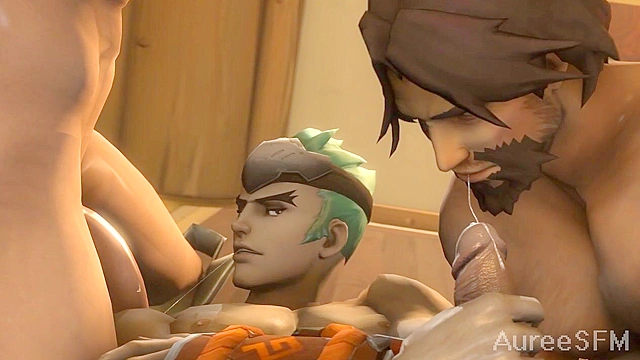 Hanzo and McCree fuck Genji - Overwatch gay 3some