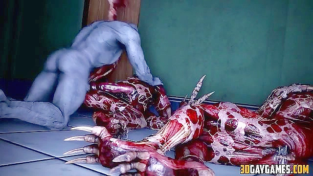 Gay zombies in scary 3d animated fucking