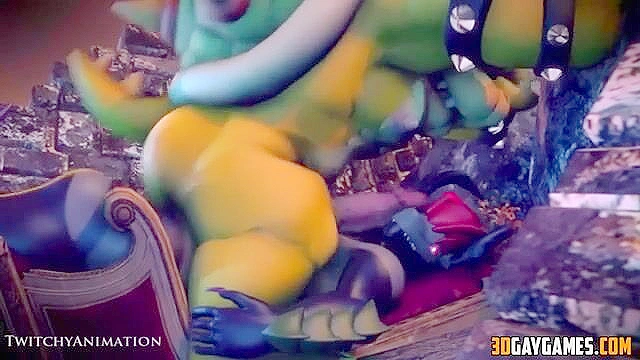 Gay zombies in scary 3d animated fucking