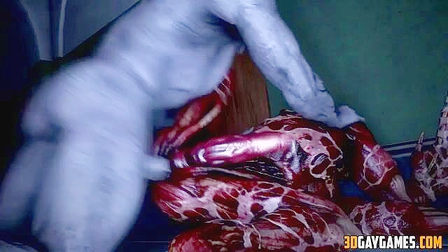 Gay zombies in scary 3d animated fucking