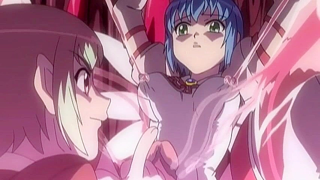 Horny angel is double penetrated by demon tentacles while hentai lesbians 69