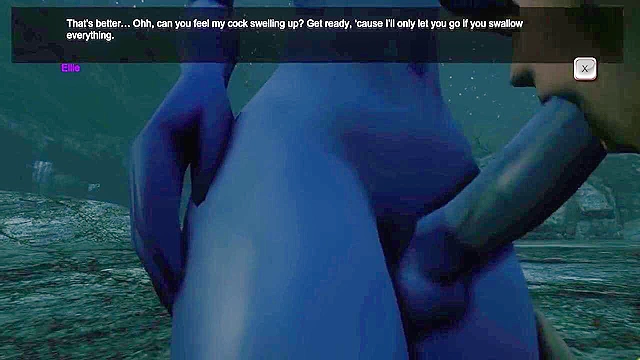 Warcraft elf with a big ass take a futanari cock outdoors