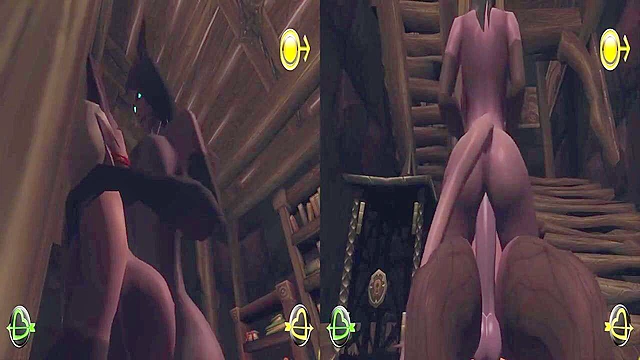 Warcraft elf with a big ass take a futanari cock outdoors