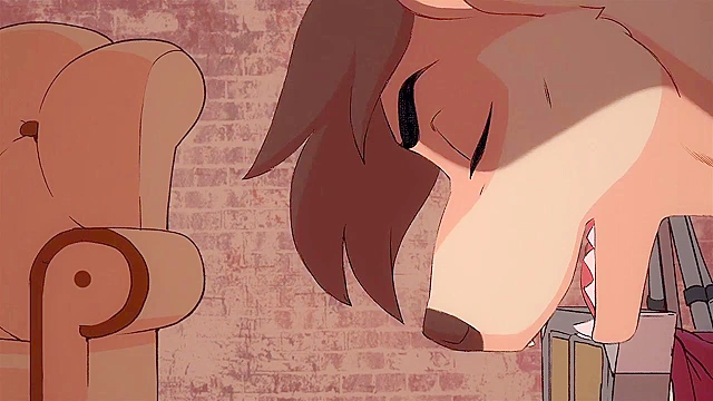 Gay dogman fucks cartoon furry polar bear in asshole