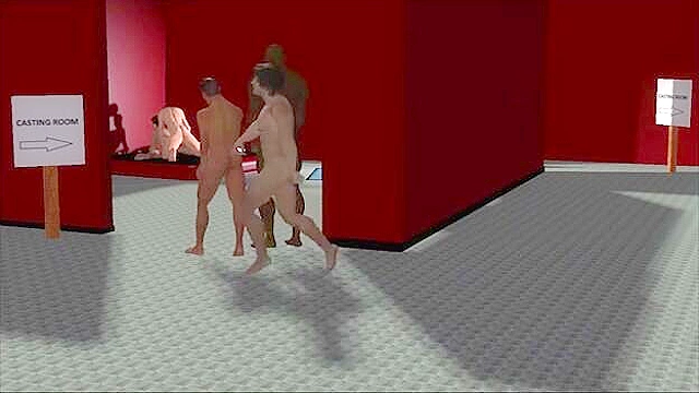 Queuing for the casting - 3D gay porn - Older gay club boss interviews people with anal
