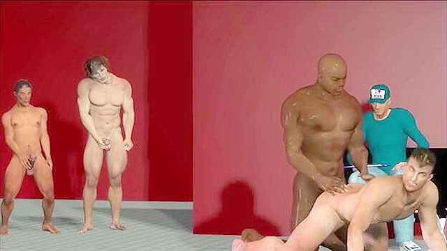 Queuing for the casting - 3D gay porn - Older gay club boss interviews people with anal