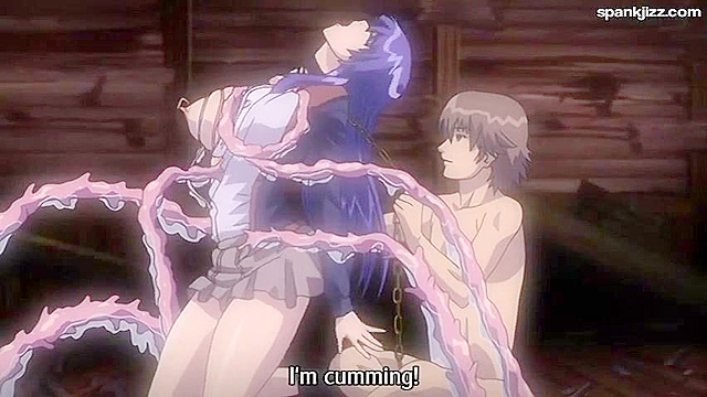 Beast with tentacle powers fucks the holes of a big titty slut