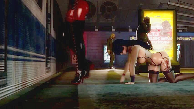 Taimanin Asagi 2.5 - Ninja slut is gangbanged on public train