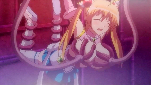 Hentai tentacle monster fucks the tender holes of a petite teen girl